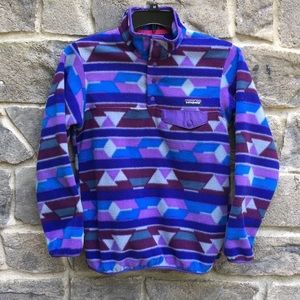 Patagonia Synchilla Snap-T Fleece Pullover Women’s XS Geometric Purple Style